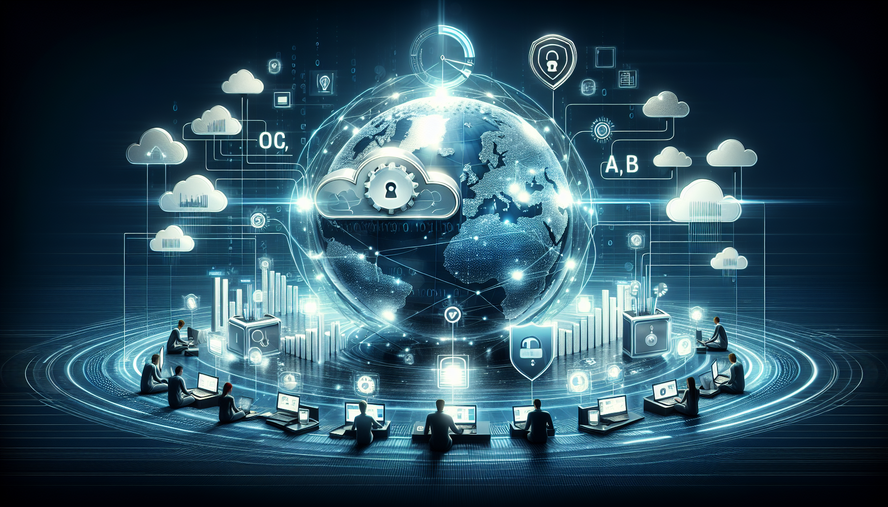 Infographic comparing top cloud VDI providers’ pricing, security, and performance for remote workforce virtual desktops