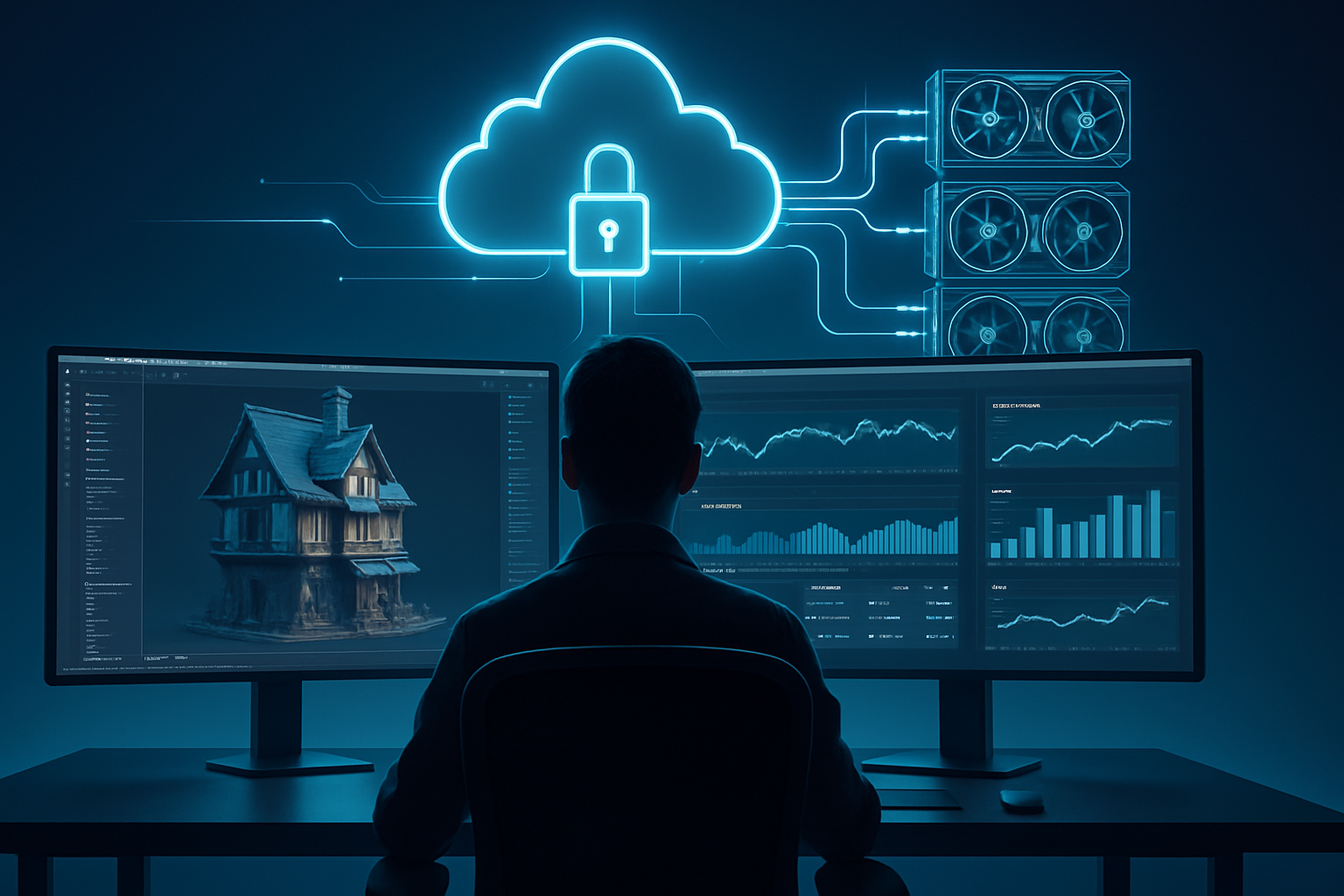 Cloud-based virtual workstation for 3D rendering with GPU scaling, dashboards, and ROI analytics for studio workflows