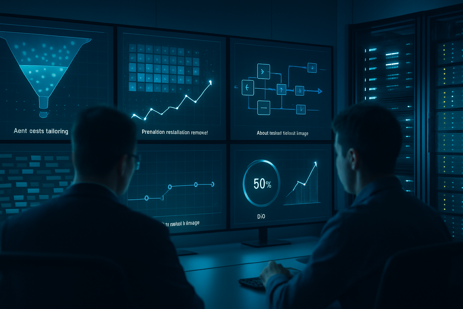AI-powered managed IT services dashboard predicting failures, reducing alert noise, automating triage, improving SLAs