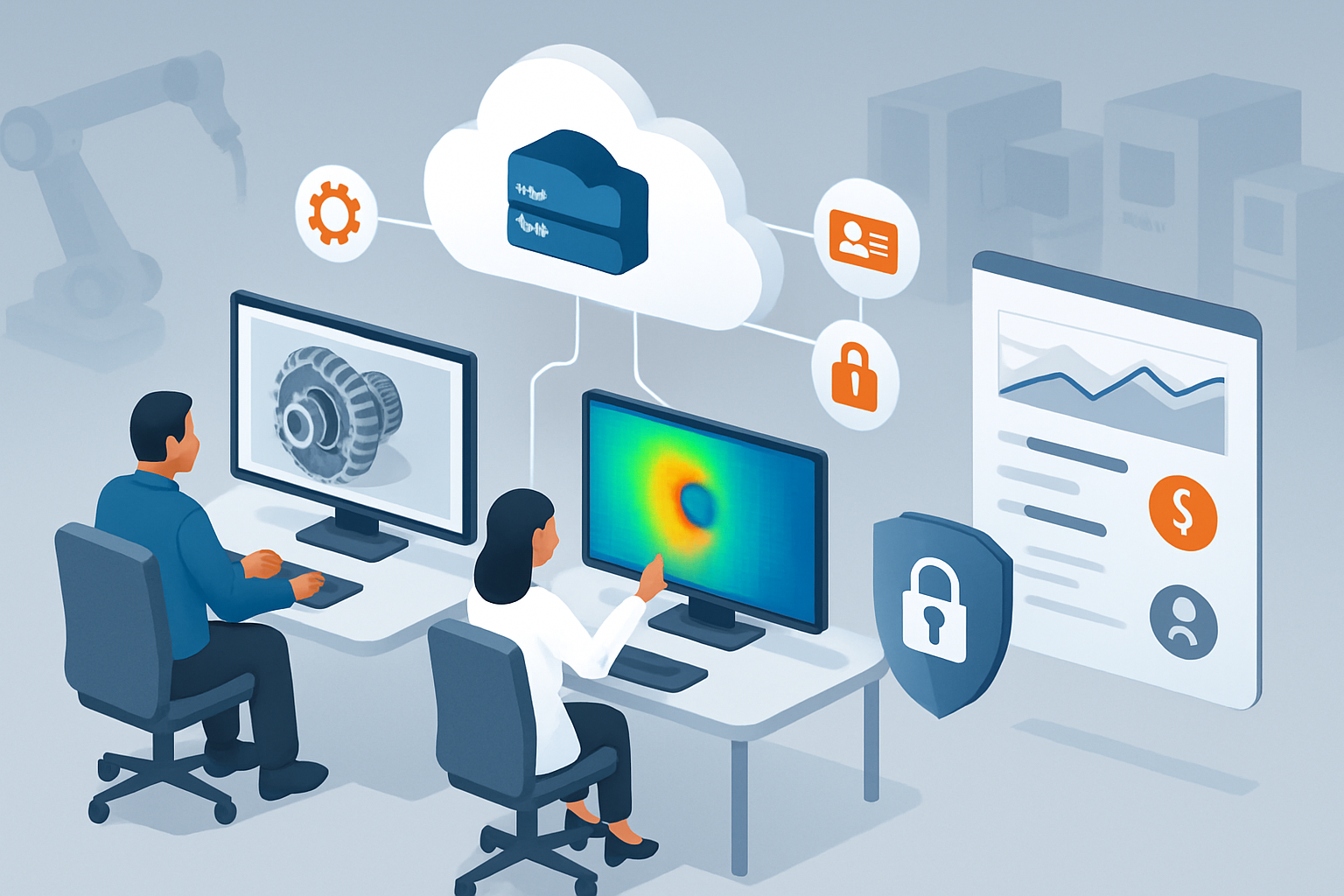 Manufacturing R&D team evaluating DaaS for CAD/CAE with cloud security, PLM integration, cost and support metrics